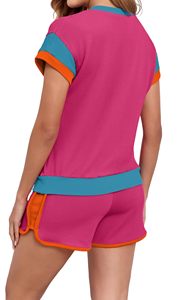 Conjunto de Camiseta y Pantalones Cortos Casuales para Mujer, Última Moda, Diseño Sólido, Camisetas y Pantalones Cortos Extra Grandes, Venta Directa de Fábrica - Product Image 5