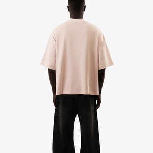 T-shirt Homme Oversize Uni à Manches Courtes Col Rond Décontracté en Polyester/Coton Tissé Teint Uni Marron Vierge à l'Avant - Product Image 6