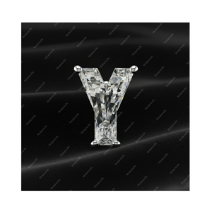 Pendientes de Plata de Ley 925 con Letra Inicial Y, Diamante Cultivado en Laboratorio con Certificación GIA IGI, DEF VVS VS, Regalo para Él y Ella - Product Image 1