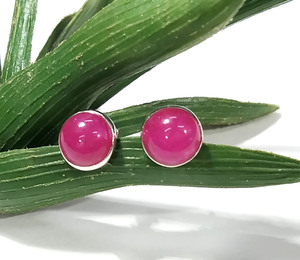 Pendientes de Plata de Ley 925 con Rubí Rojo Natural en Forma de Bola, Estilo Bohemio, Unisex, de KGN SILVER JEWELLERY HOUSE - Product Image 4