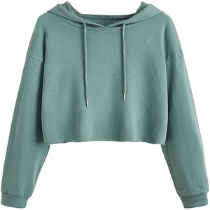Sudadera con Capucha Corta de Lavanda, Color Sólido, Forro Polar, Manga Larga, Ajuste Holgado Informal, Ropa de Otoño, Tejido Unisex - Product Image 2