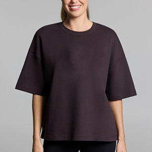 Camiseta Personalizada de Cuello Redondo, Holgada, de Manga Corta, Color Sólido, Tejida en Algodón Transpirable, para Todas las Temporadas - Product Image 6