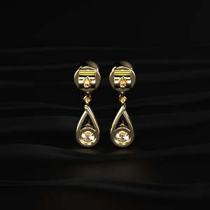 Moissanite Teardrop Dangle Earrings Round Diamond Look Two Tier <b>Drop</b> Earrings 2.40TCW VVS Colorless Bridal Wedding Jewelry Gift - Product Image 5