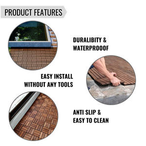Baldosas de Madera Dura de Acacia para Terraza, Impermeables, para Jardín y Patio - Product Image 2