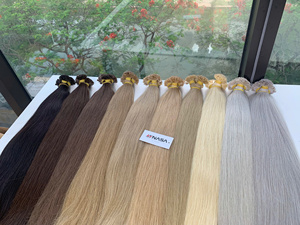 Extensiones de Cabello de Queratina Súper Dobles, Precio al por Mayor, Cabello Vietnamita, Color Decolorado # 2 a 2 # Extremos gruesos de PLA - Product Image 3