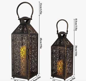 Lanterne porte-bougie en fer forgé artisanal avec motif ajouré décoratif pour la décoration intérieure, les mariages, Noël et Pâques - Product Image 4