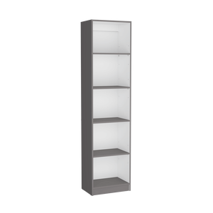 Set di Librerie per Casa in 3 Pezzi, Grigio Opaco/Bianco, Larghezza 188 cm con 11 Ripiani e Due Armadi a Doppia Anta per Soggiorno - Product Image 6