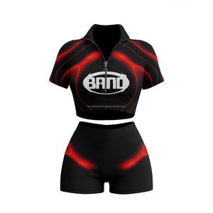 Ensemble deux pièces d'été pour femme, tenues personnalisées avec logo, short et crop top, ensemble décontracté pour femme, vêtements de rue pour femme - Product Image 5