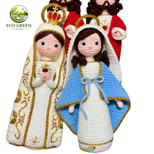Poupée Vierge Marie en crochet catholique, figurine religieuse faite à la main avec couronne de chapelet, décoration d'autel chrétien pour la maison, cadeau - Product Image 5