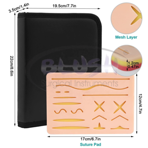 High Manufacturer Private Logo Steel Manual Suture Practice Kit for Medical Students Training CE Certified By <b>Blush</b> Surgical - Product Image 4
