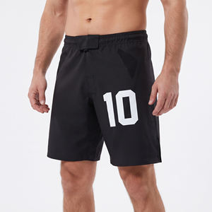 Men's Black Sport Shorts with Number 10 Print Elastic Waist Quick Dry Anti-bacterial <b>Canvas</b> Pockets Mid Length - Product Image 3
