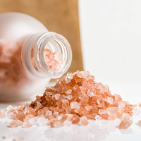Sel de Bain Rose de l'Himalaya Naturel, Biologique et Écologique, à Grains Fins, Détoxifiant en Profondeur, pour Bain Spirituel, Relaxation Corporelle et Spa Personnalisé