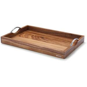 Best Modern Square Shaped Acacia <b>Wood</b> Serving <b>Tray</b> Metal Handle Handmade Customizable Color Design Eco-Friendly Multi-Purpose - Product Image 2