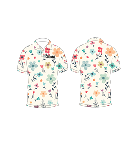 เสื้อโปโลพิมพ์ลายดอกไม้ป่าแบบกำหนดเอง เสื้อโปโลแขนสั้นสำหรับกอล์ฟ ชุดกีฬาทีมลำลอง - Product Image 2