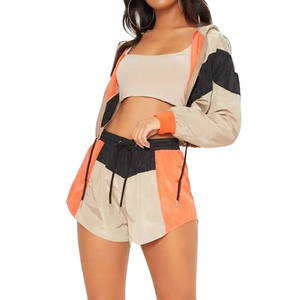 Ensemble de survêtement imperméable et coupe-vent respirant pour femme, idéal pour les sports de plein air, en polyester/nylon, vente en gros - Product Image 1