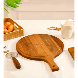 Pala para Pizza de Madera Natural de 12 Pulgadas, Cuadrada, Espátula para Servir Pizza, Tabla de Madera para Servir Pizza y Charcutería, Suministro de Fábrica - Product Image 6