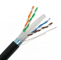 Câble Ethernet blindé FTP Cat6 extérieur/intérieur 23AWG 4 paires avec gaine PE/PVC pour système de caméra de sécurité PoE