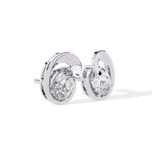 Pendientes de oro rosa refinado con diamantes y piedras preciosas de laboratorio de primera calidad que ofrecen una elegancia atemporal para regalos y celebraciones. - Product Image 1