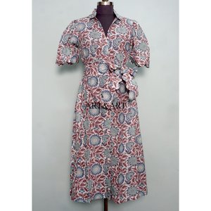 Fashionable Cute Party Wear Western One Piece <b>Women</b> Multicolor Solid Floral Printed Midi <b>Dress</b> Summer short Sleeves Cotton <b>dress</b> - Product Image 1