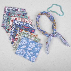 Pañuelo de algodón suave con estampado artesanal, estilo bohemio indio, floral, para el cabello o el cuello - Product Image 4