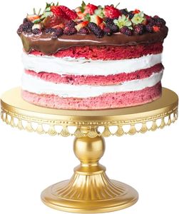 Support à gâteau décoratif en métal de style vintage pour la présentation des desserts de mariage avec un design de piédestal élégant - Product Image 2