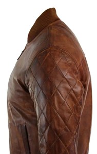 Chaquetas de cuero genuino marrón para hombre, estilo vintage, alta calidad, casual, clásico, estilo motero, para exteriores, senderismo, con un look elegante. - Product Image 2