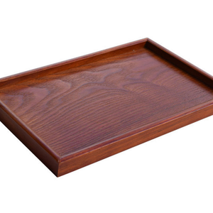 Plateau rectangulaire en bois massif, plateau en bois, plateau à thé, plateau européen, plateau de service pour hôtel - Product Image 3