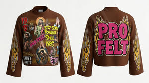 T-shirt pour homme en coton 100% à manches courtes, surdimensionné, style streetwear, avec motif flamme, personnalisable en gros - Product Image 2