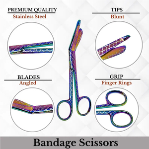 Tijeras para Vendajes de Primera Calidad, Hechas a Medida con Acero Quirúrgico de Alta Precisión, para Uso Médico y de Primeros Auxilios - Product Image 6