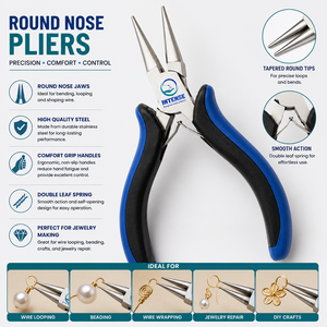 Alicates Profesionales de Punta Redonda para Joyería, Herramienta de Acero Inoxidable para Hacer Lazos de Alambre, Alicates Ergonómicos con Agarre Suave para Reparación y Fabricación de Joyería - Product Image 2
