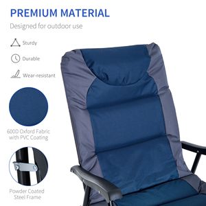 Set di sedie a dondolo da esterno in blu navy e grigio, 2 pezzi, con seduta e schienale imbottiti e braccioli - Product Image 6