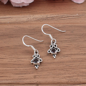 Boucles d'oreilles pendantes en grenat rouge naturel en gros, argent sterling 925, pierres précieuses artisanales, boucles d'oreilles pendantes pour mariage de janvier - Product Image 6