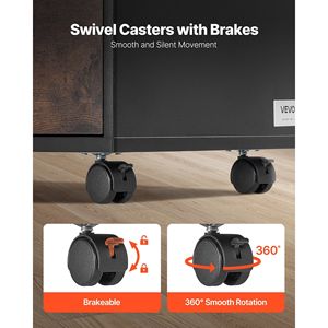 Armadietto Portadocumenti Mobile Regolabile con Ripiani Aperti e Vano Laterale Chiudibile in Legno, Spedizione Gratuita - Product Image 6