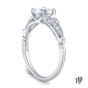 Bague de fiançailles en or 10 carats style Milgrain vintage avec diamant de laboratoire central, vente en gros et au détail OEM - Product Image 2