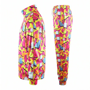 Conjunto Deportivo Unisex Y2K con Estampado Geométrico, Chaqueta con Cierre Completo, Transpirable, de Poliéster, Ropa Urbana de Primavera, Corte Regular para Adultos - Product Image 2