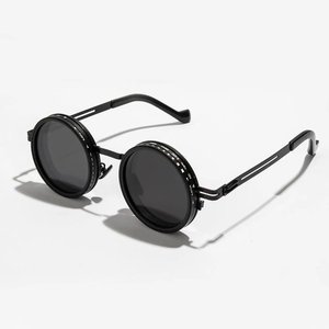 Gafas de Sol Polarizadas Hechas a Mano con Montura Completa, Brillo Ajustable Giratorio, Marco Metálico de Moda, Unisex, Blanco, Rojo, Champán - Product Image 3