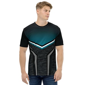 T-shirts à séchage rapide par sublimation avec impression intégrale 100 % polyester, personnalisation du logo, idéaux pour les vêtements de sport, de gym et les commandes en gros - Product Image 1