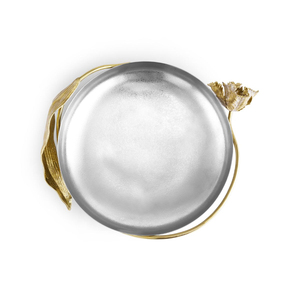 Fancy Decorative Aluminum Serving <b>Tray</b> Round Shape <b>Silver</b> Plated for Hotel & Restaurant Snacks & <b>Drinks</b> Serving <b>Tray</b> - Product Image 1