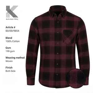เสื้อเชิ้ตผู้ชายผ้าฝ้ายลายสก็อต 100% แขนยาว สไตล์ลำลอง ติดกระดุม ปกคอเสื้อพับได้ ใส่ได้ทั้งฤดูใบไม้ผลิและฤดูใบไม้ร่วง - Product Image 2