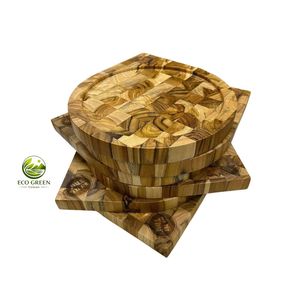 Best Quality Round Shape Pizza Serving Board Wood and Bamboo Plate with Handle for Serving Pizza - Product Image 5