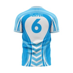 <b>Men</b> Blue <b>White</b> Geometric Soccer Jersey Sublimated Print Moisture Wicking Fitted Polyester Apparel - Product Image 5