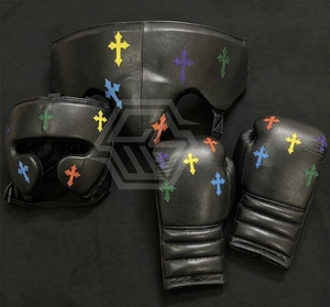 Nuevo Diseño, Logotipo Personalizado Impreso, Color Personalizado, Cuero Vacuno, Cómodo, Para Todas las Estaciones, Guantes de Boxeo Profesionales para Combate y Sparring - Product Image 5