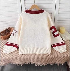 Breathable Graphic Knitted Design Sweater Street Style Knitted Pullover Loose <b>Fit</b> <b>Jumper</b> Durable Fabric Lady Apparel - Product Image 4