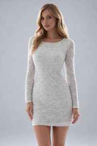 Robe de soirée courte de luxe en perles et paillettes, vente en gros |   Robe de soirée longue à manches longues personnalisée pour femmes - Product Image 2