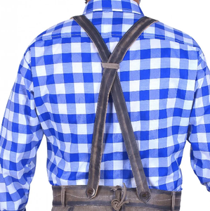 Men's Gray Lederhosen Bavarian <b>Shorts</b> Yellow Embroidery High Waist Casual Woven Breathable Eco-Friendly Waterproof Front Logo - Product Image 6