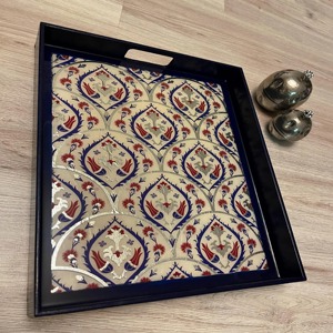 Bandejas de madera con impresión digital en esmalte, bandejas decorativas multiusos, bandeja de madera para servir desayuno, disponible al precio más bajo. - Product Image 1