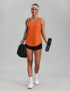 <b>Women's</b> Spandex/Polyester Tank Top Soft Comfortable Breathable Stretch Eco-Friendly Quick Dry Knitted Fabric <b>Bow</b> Decoration Crew - Product Image 2