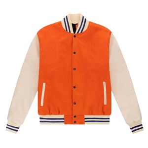 Best Selling Winter Custom Embroidered Men's Varsity Jacket Sheep <b>Fur</b> <b>Trim</b> Waterproof Canvas Polyester/Cotton Material Zipper - Product Image 1