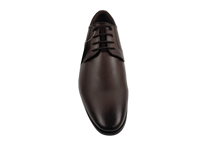Chaussures habillées Dlords Christofer pour hommes en cuir véritable marron, style Oxford, à bout pointu, à lacets, confortables, antidérapantes, avec logo en relief