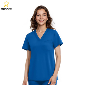 Women’s <b>Scrub</b> <b>Top</b> – Soft Stretch V-Neck <b>Scrub</b> <b>Tops</b> for Women, Medical <b>Scrub</b> Shirts with 2 Pockets - Product Image 6